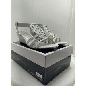 Karen Scott Womens Denicee Open Toe Ankle Strap Wedge Sandals, 9.5W #433